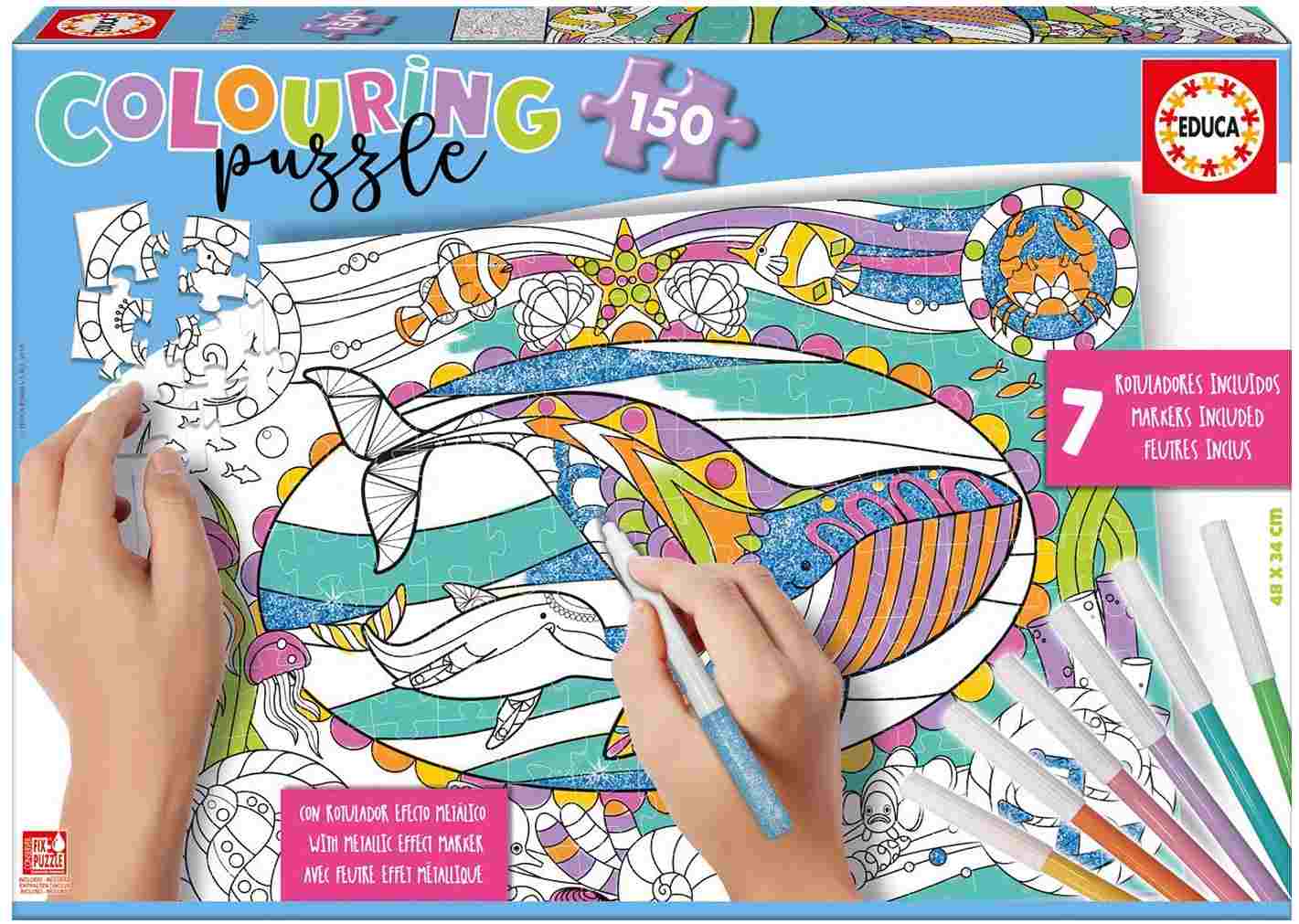 Puzzle coloreable<br>Unicornio